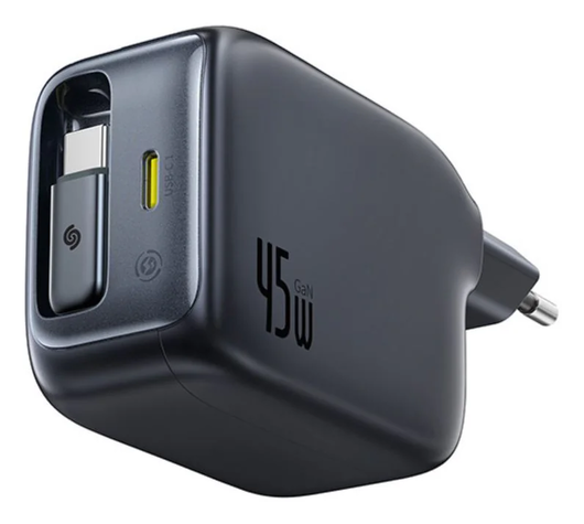 Baseus EnerCore CJ11 45W USB-C Snellader met Ingebouwde USB-C Kabel Zwart afbeelding 2