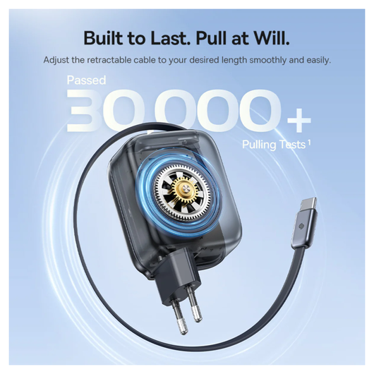 Baseus EnerCore CJ11 45W USB-C Snellader met Ingebouwde USB-C Kabel Zwart afbeelding 6