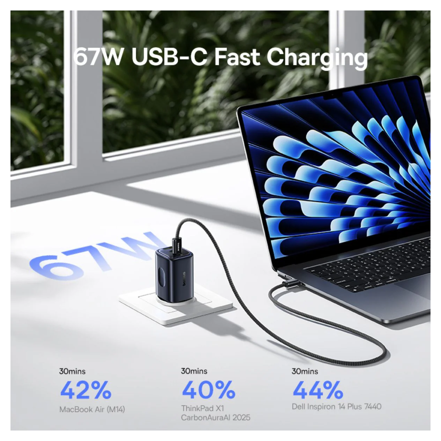 Baseus PicoGo AE11 67W USB-A/USB-C Snellader Fast Charge Zwart afbeelding 3