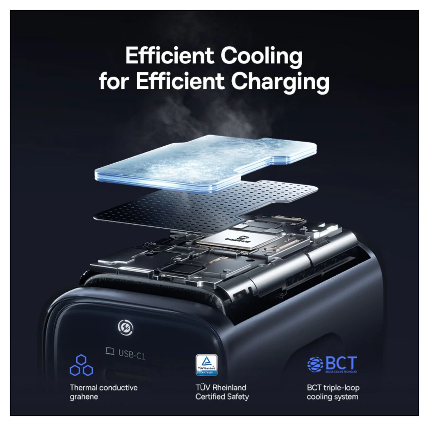 Baseus PicoGo AE11 67W USB-A/USB-C Snellader Fast Charge Zwart afbeelding 8