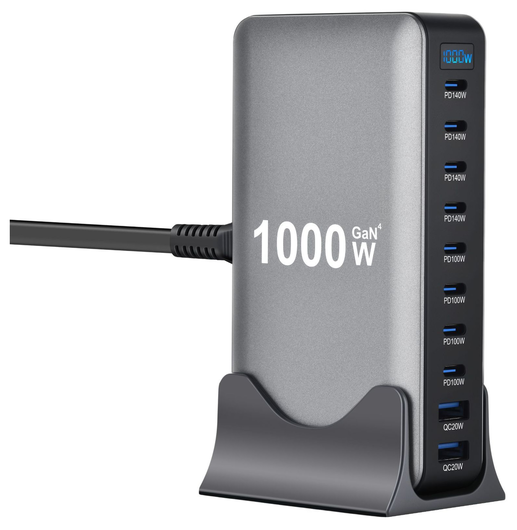 Universeel 10-Port 1000W USB-C Gan-4 Oplaadstation afbeelding 1