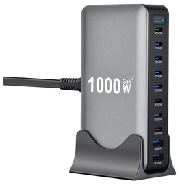 Universeel 10-Port 1000W USB-C Gan-4 Oplaadstation