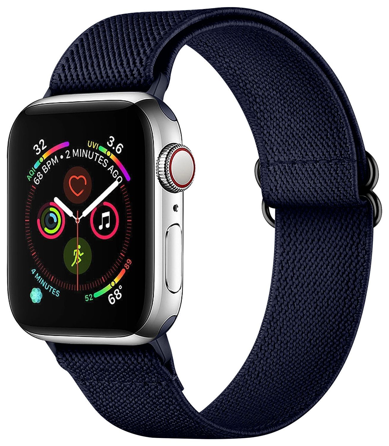 SBG Nylon - Apple Watch Bandje - 1-11/SE/Ultra - 49/46/45/44/42MM - Donkerblauw afbeelding 1