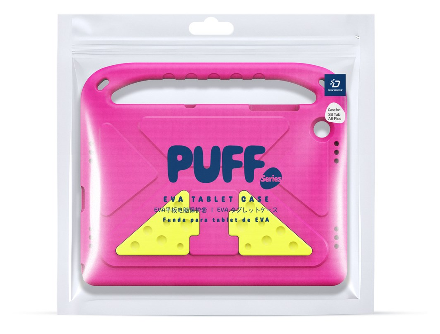 Dux Ducis PUFF Samsung Tab A11 Plus / A9 Plus Kinder Tablethoes Handvat Roze afbeelding 9
