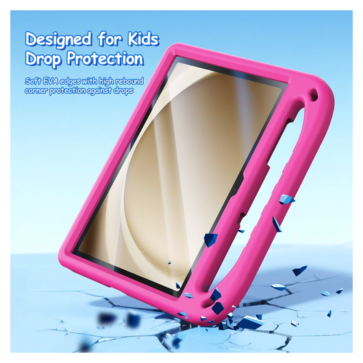Dux Ducis PUFF Samsung Tab A11 Plus / A9 Plus Kinder Tablethoes Handvat Roze afbeelding 5