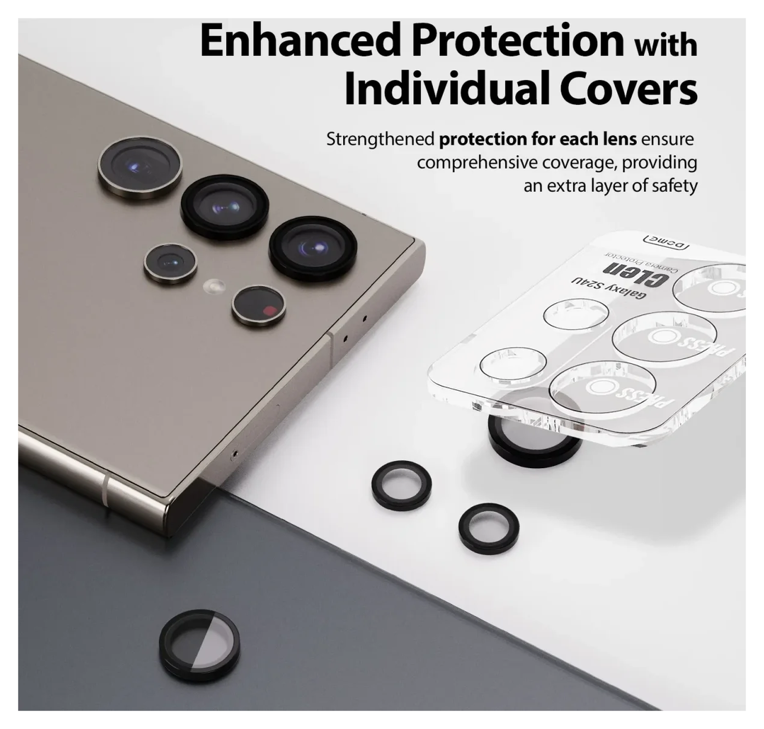 Whitestone Dome Glass + 2x EZ Camera protector Galaxy S24 Ultra afbeelding 7
