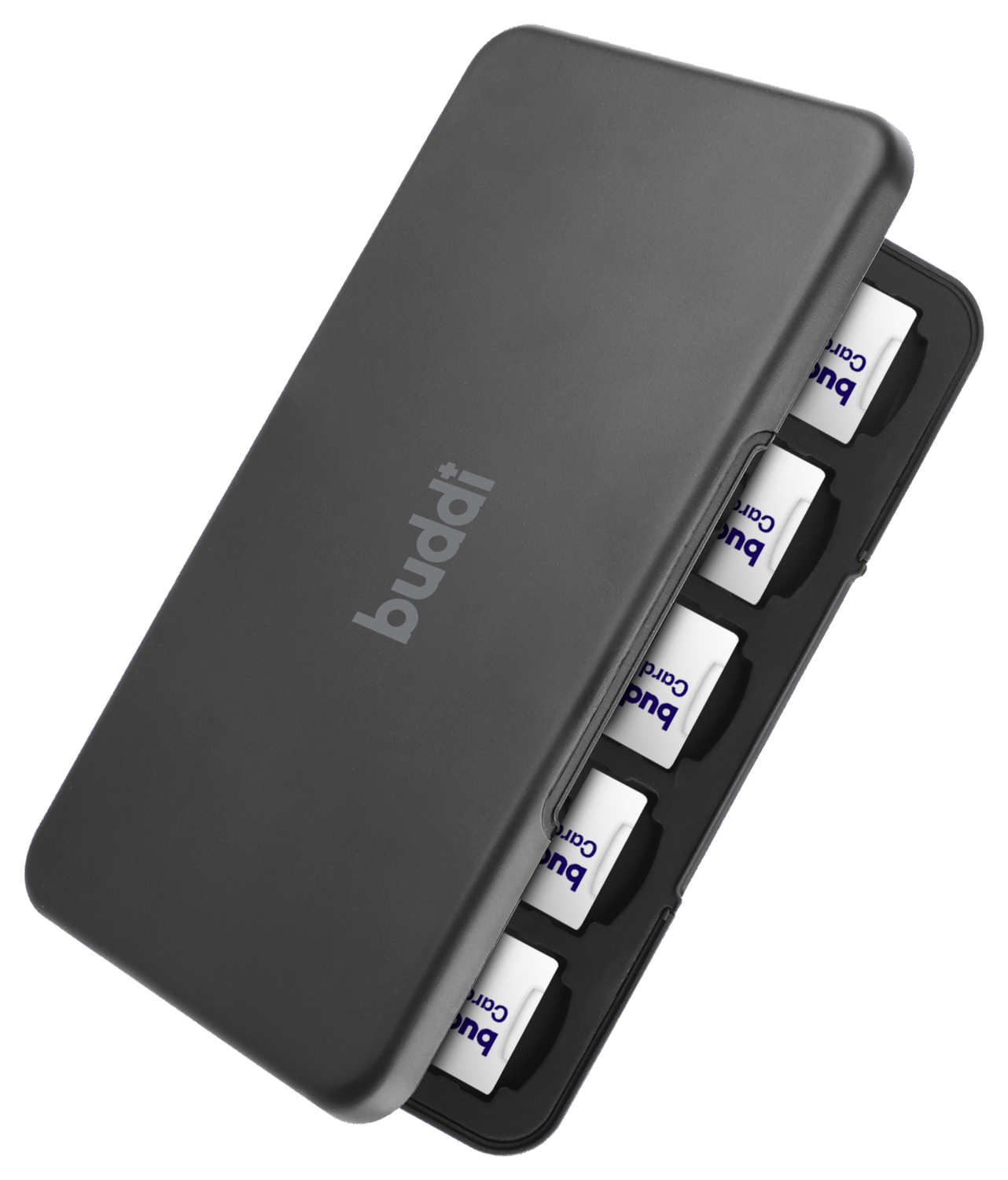 Buddi Sorted Geheugenkaart Organizer 20 SD Kaarten & 20 Micro SD Kaarten Zwart afbeelding 1