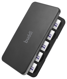 Buddi Sorted Geheugenkaart Organizer 20 SD Kaarten & 20 Micro SD Kaarten Zwart afbeelding