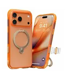 TORRAS Ostand Q3 Air Apple iPhone 17 Pro Max Hoesje 360° MagSafe Stand Oranje afbeelding