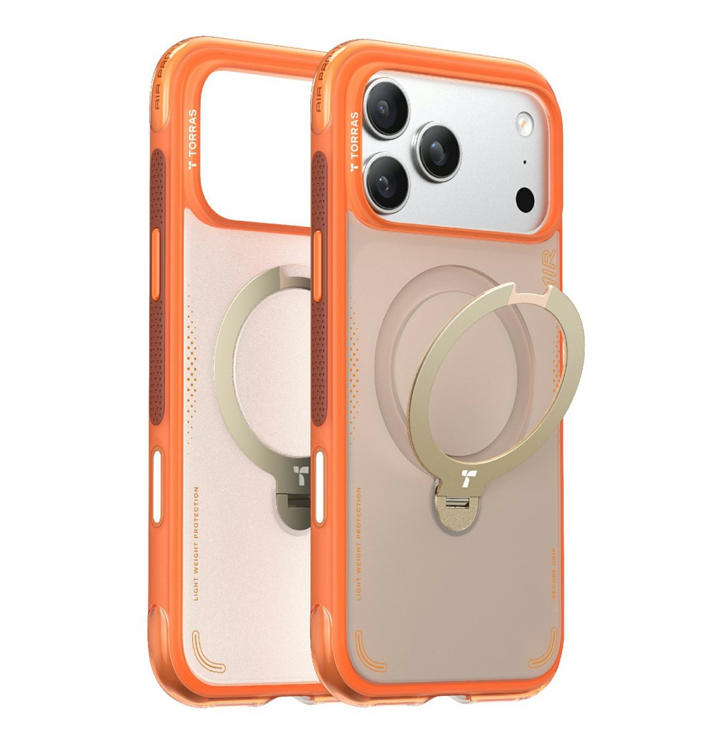 TORRAS Ostand Q3 Air Apple iPhone 17 Pro Max Hoesje 360° MagSafe Stand Oranje afbeelding 2
