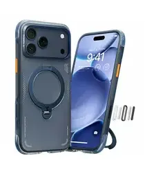 TORRAS Ostand Q3 Air Apple iPhone 17 Pro Hoesje 360° MagSafe Stand Blauw afbeelding