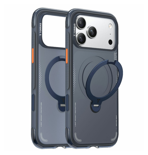 TORRAS Ostand Q3 Air Apple iPhone 17 Pro Max Hoesje 360° MagSafe Stand Blauw afbeelding 2