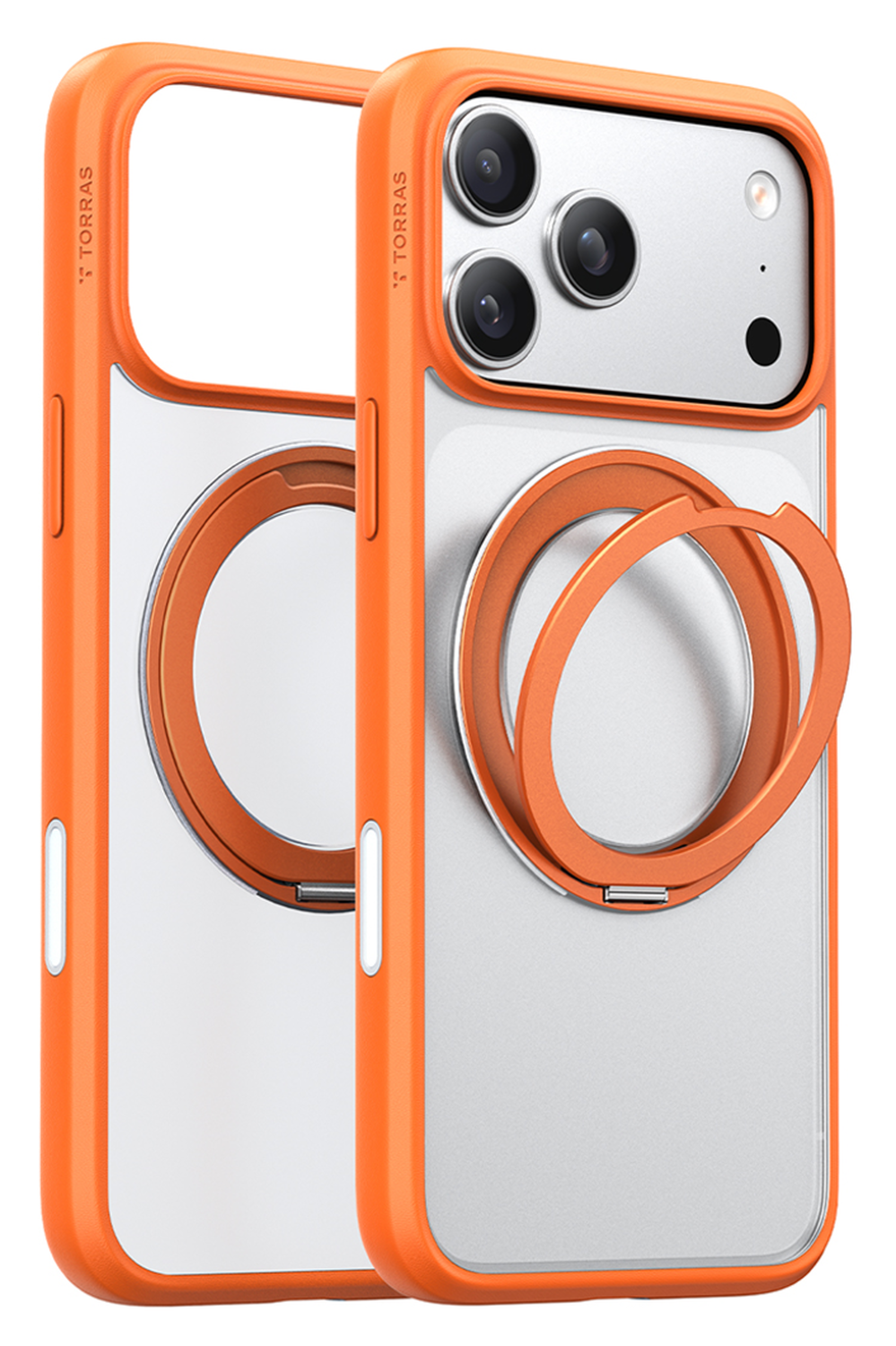 TORRAS Ostand Pro Apple iPhone 17 Pro Hoesje 360° MagSafe Stand Oranje afbeelding 2