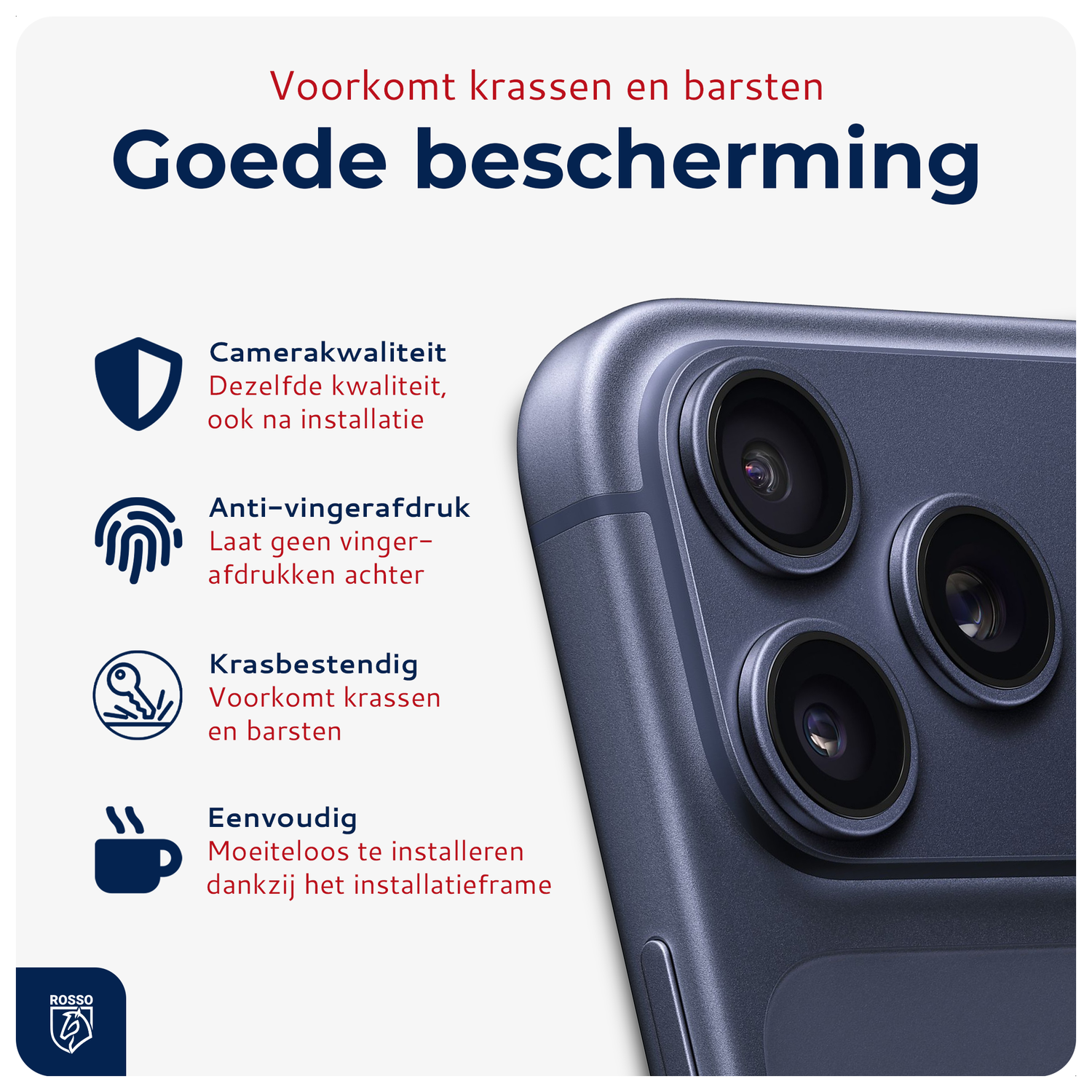 Rosso iPhone 17 Pro / 17 Pro Max Camera Frame Protector Blauw afbeelding 2