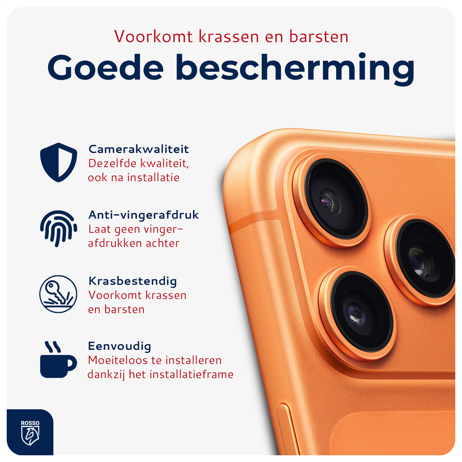 Rosso iPhone 17 Pro / 17 Pro Max Camera Frame Protector Oranje afbeelding 2