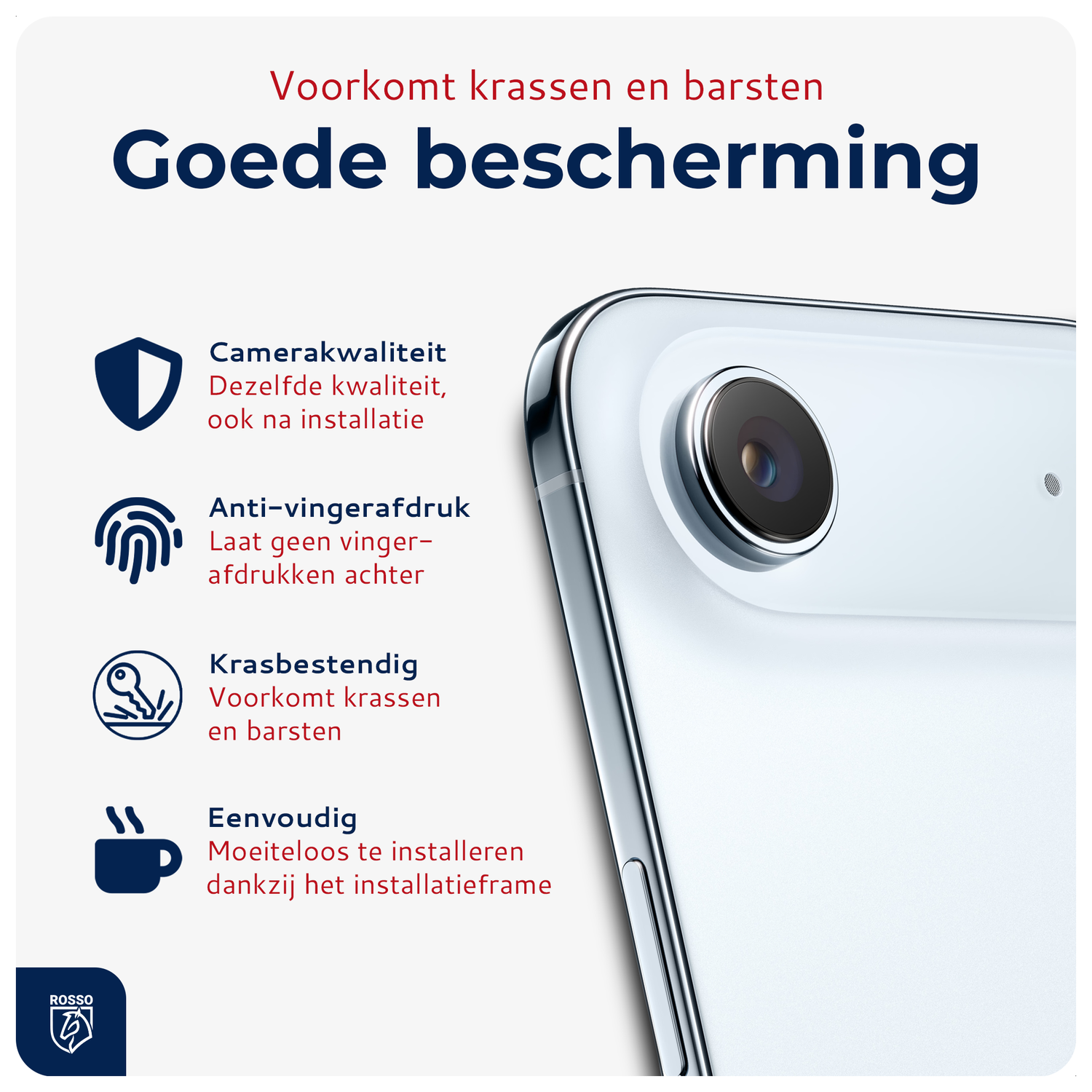 Rosso Apple iPhone Air Camera Frame Protector Blauw afbeelding 2