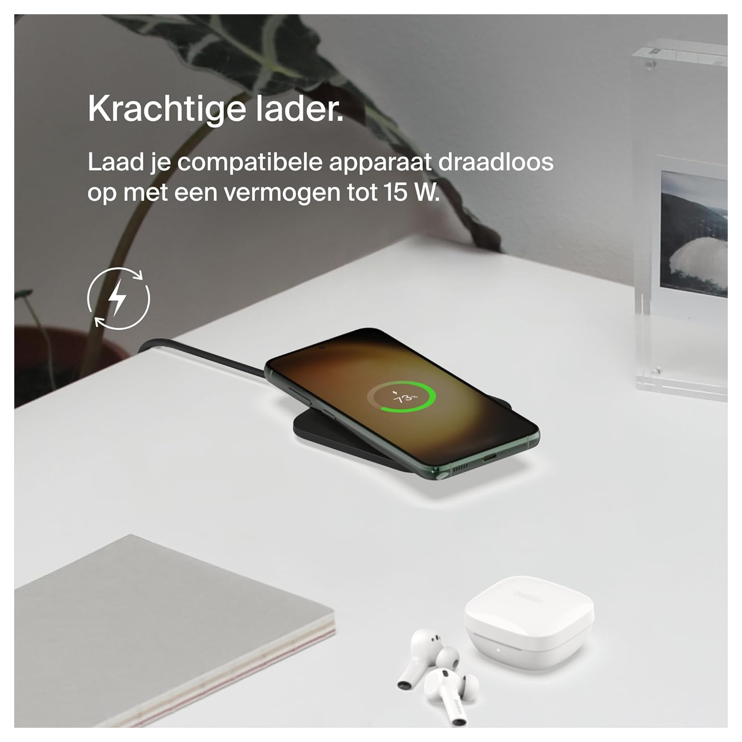 Belkin BoostCharge 15W Draadloze Oplader Fast Charge Laadstation Zwart afbeelding 2