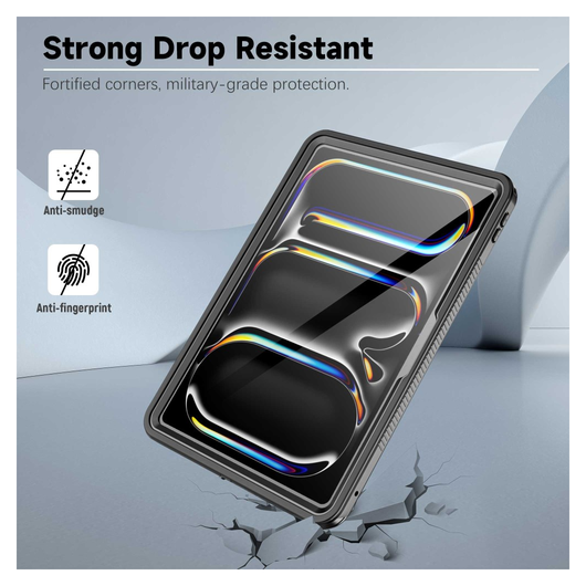 iPad Pro 11 (2024/2025) Hoes Waterdicht Full Protect IP68 Zwart afbeelding 6