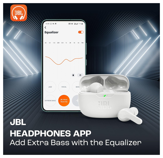 JBL Wave Beam Draadloze Bluetooth In-Ear Oordopjes met JBL Deep Bass Sound Zwart afbeelding 4