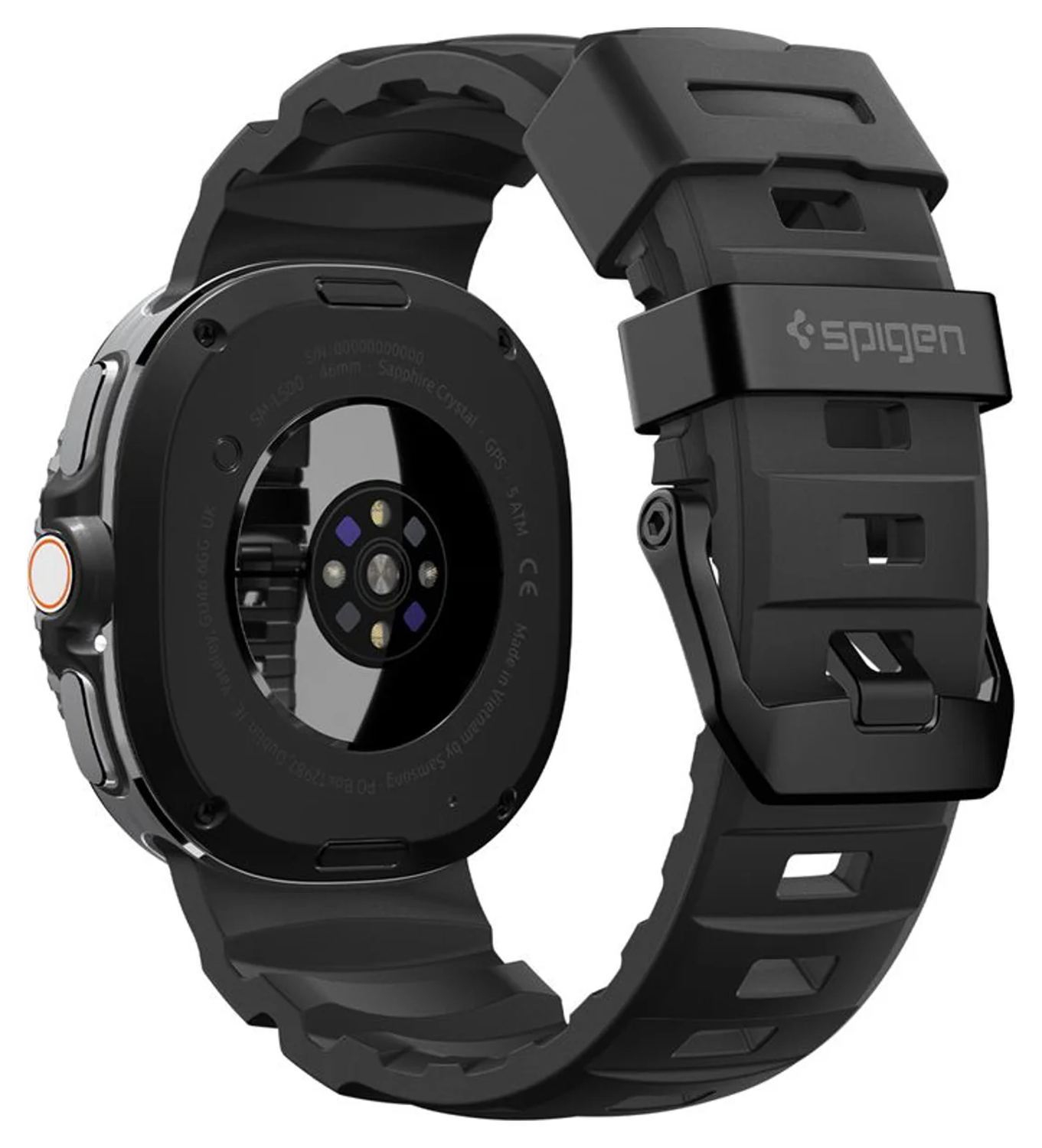 Spigen WBS2 - Samsung Galaxy Watch 8 Siliconen Bandje - Zwart afbeelding 16