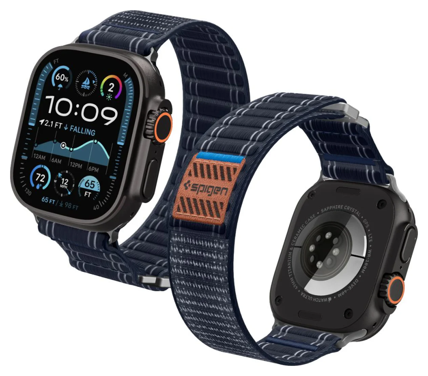 Spigen WBF0 - Apple Watch 1-11/SE/Ultra Bandje - 49/46/45/44/42MM - Blauw afbeelding 1