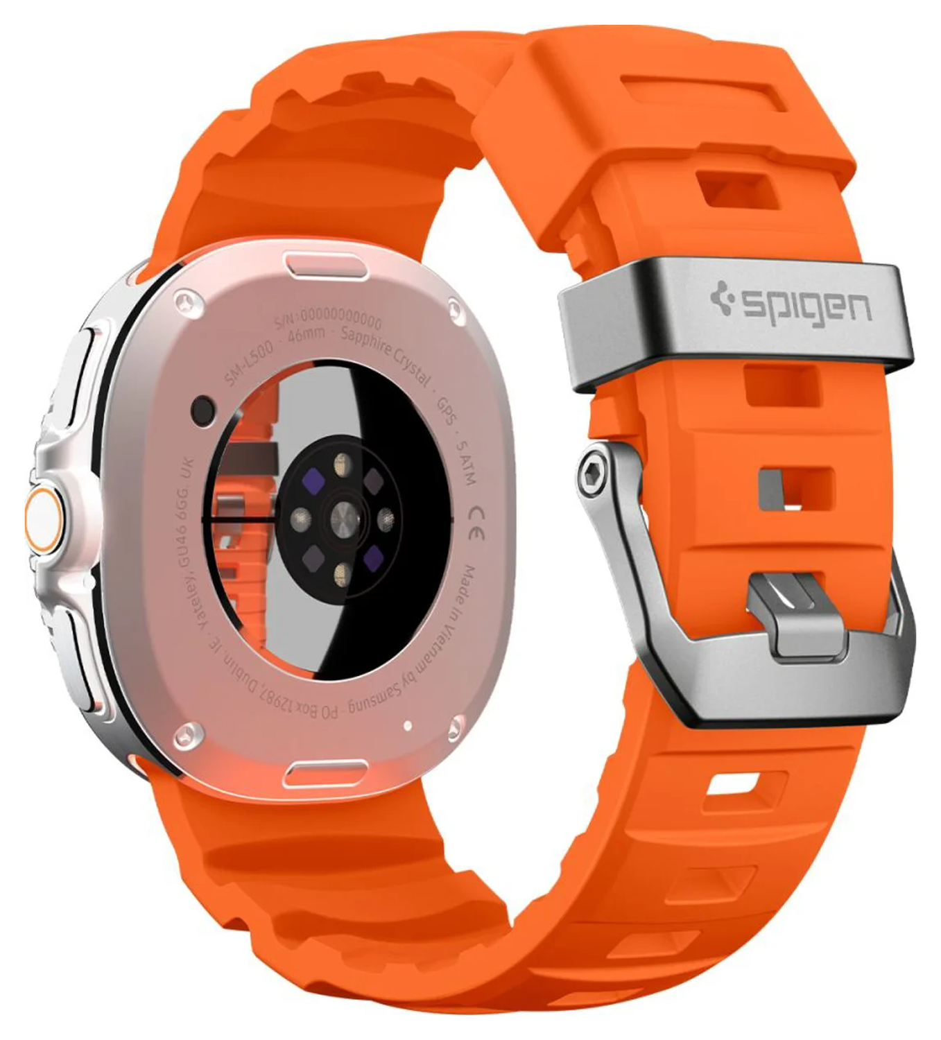 Spigen WBS2 - Samsung Galaxy Watch 8 Siliconen Bandje - Oranje afbeelding 9