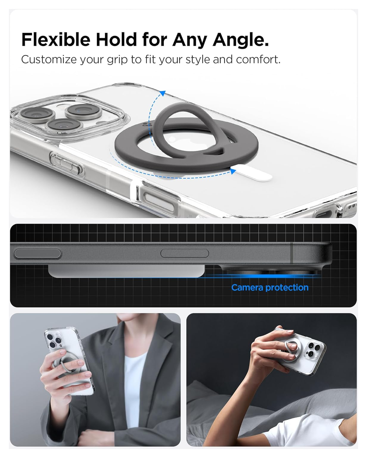 Spigen Dual Pop MagFit MagSafe Ring Houder Telefoon Standaard Siliconen Grijs afbeelding 6