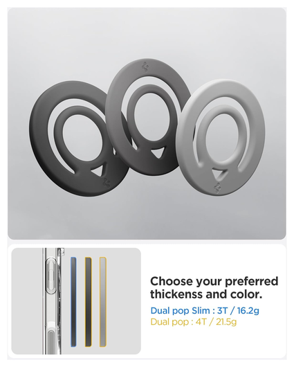 Spigen Dual Pop MagFit MagSafe Ring Houder Telefoon Standaard Siliconen Grijs afbeelding 4