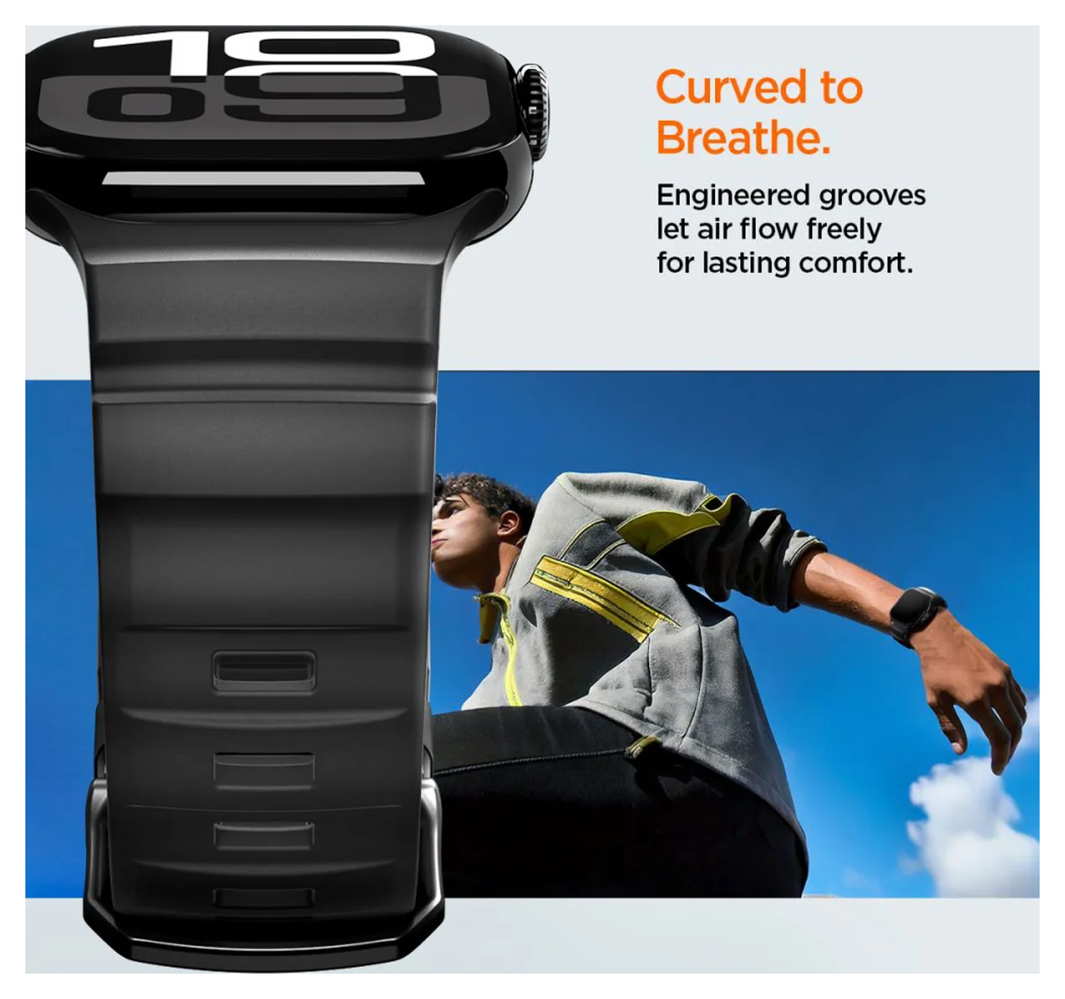 Spigen WBS2 - Apple Watch 1-11/SE/Ultra Bandje - 49/46/45/44/42MM - Zwart afbeelding 5