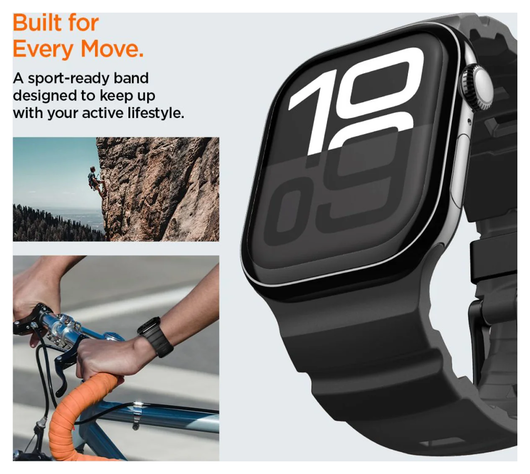 Spigen WBS2 - Apple Watch 1-11/SE/Ultra Bandje - 49/46/45/44/42MM - Zwart afbeelding 3