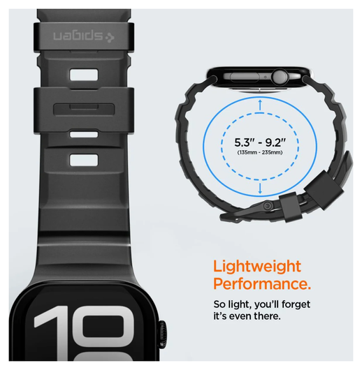 Spigen WBS2 - Apple Watch 1-11/SE/Ultra Bandje - 49/46/45/44/42MM - Zwart afbeelding 4