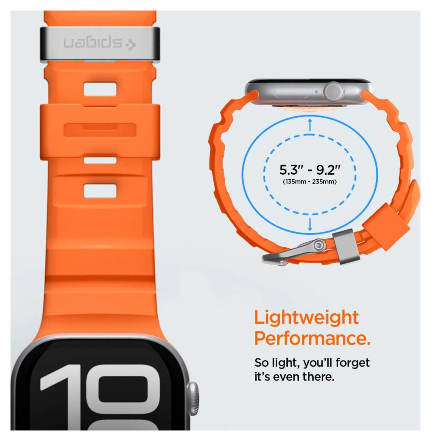 Spigen WBS2 - Apple Watch 1-11/SE/Ultra Bandje - 49/46/45/44/42MM - Oranje afbeelding 4