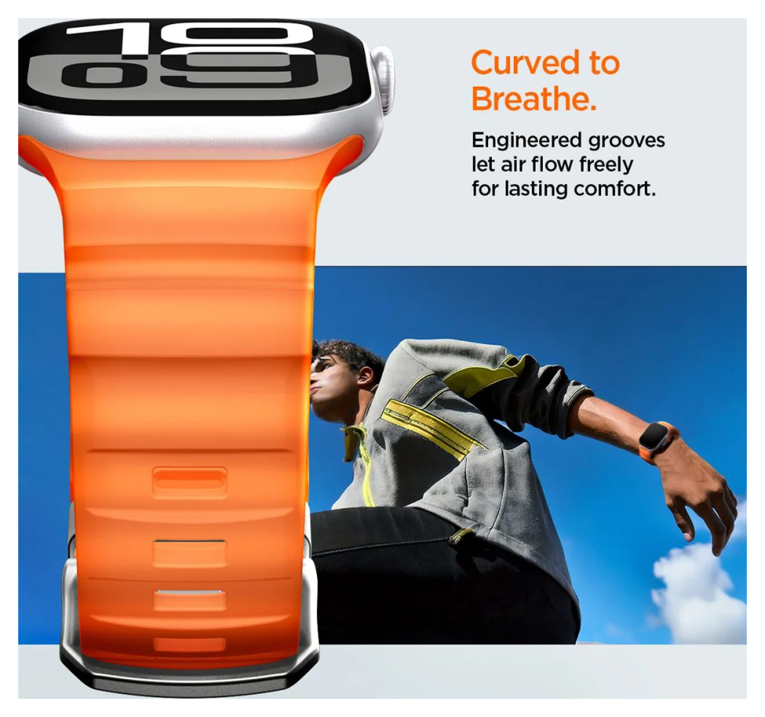 Spigen WBS2 - Apple Watch 1-11/SE/Ultra Bandje - 49/46/45/44/42MM - Oranje afbeelding 5