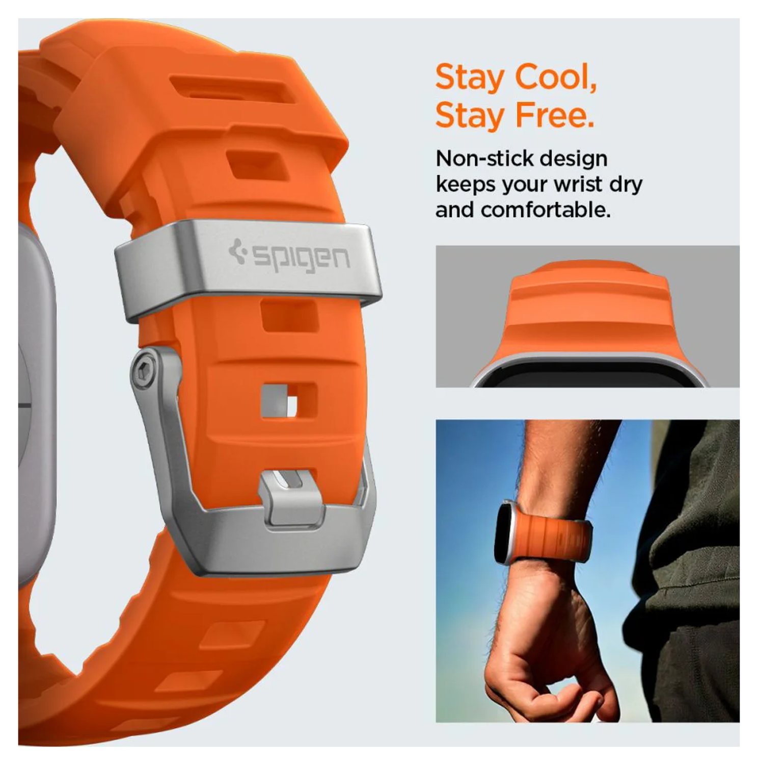 Spigen WBS2 - Apple Watch 1-11/SE/Ultra Bandje - 49/46/45/44/42MM - Oranje afbeelding 6