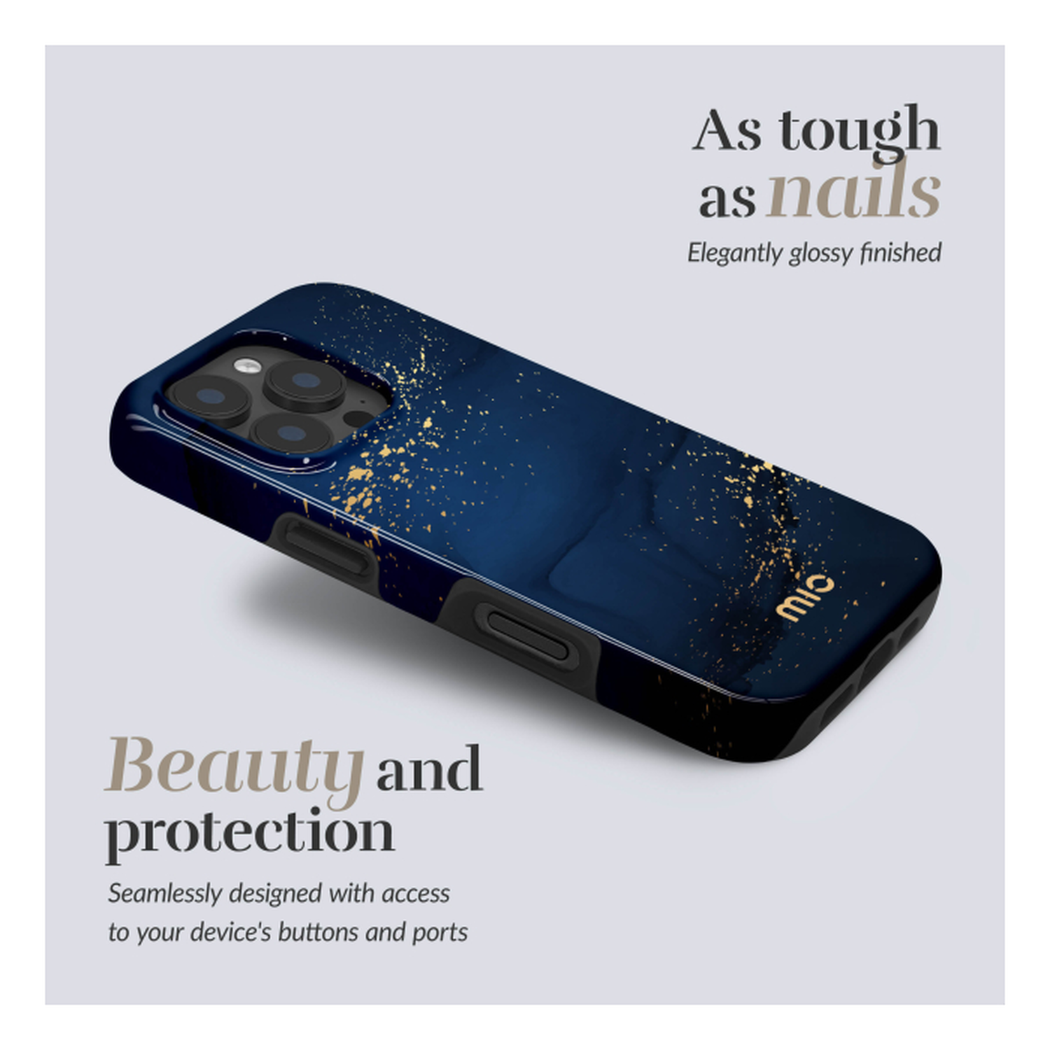 MIO MagSafe iPhone 17 Pro Hoesje Hard Shell Back Cover Midnight Sparkle afbeelding 2