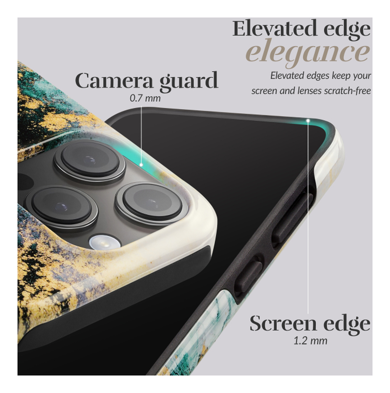 MIO MagSafe iPhone 17 Pro Hoesje Hard Shell Back Cover Green Marble afbeelding 5