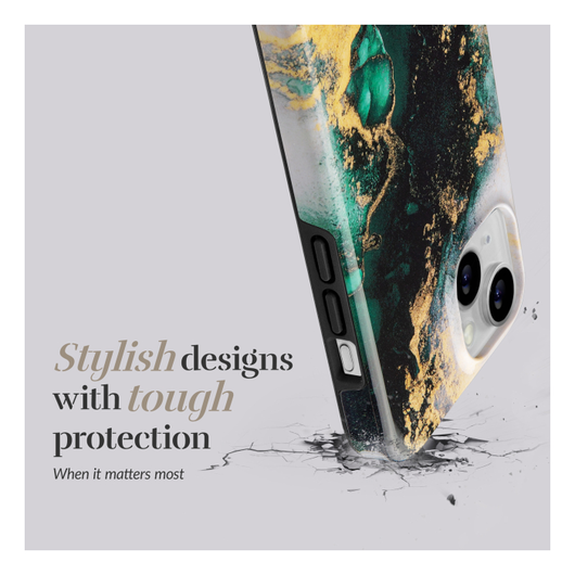 MIO MagSafe iPhone 17 Pro Hoesje Hard Shell Back Cover Green Marble afbeelding 4
