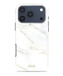 MIO MagSafe iPhone 17 Pro Max Hoesje Hard Shell Back Cover White Marble afbeelding
