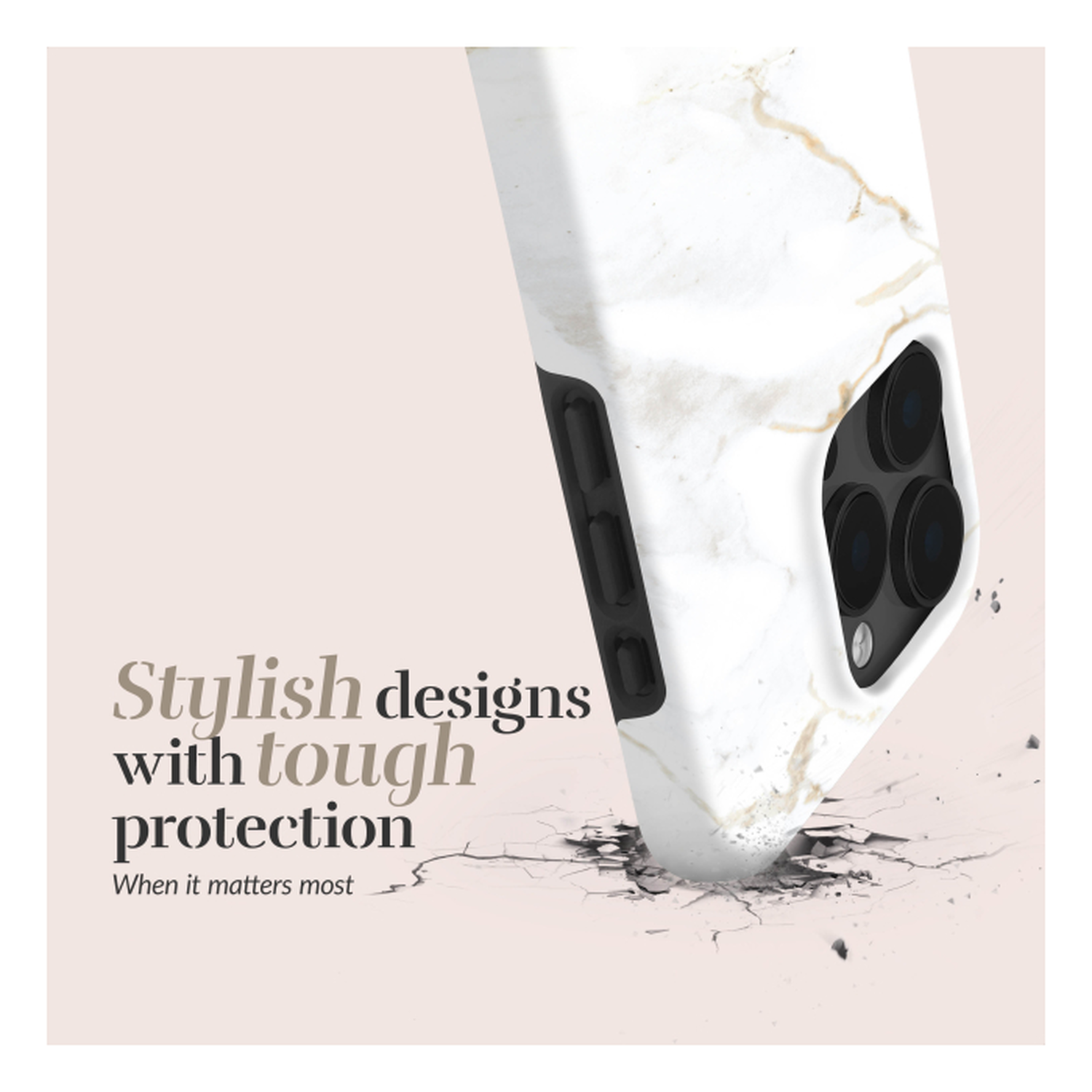 MIO MagSafe iPhone 17 Pro Hoesje Hard Shell Back Cover White Marble afbeelding 4