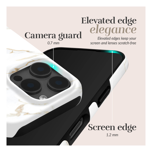 MIO MagSafe iPhone 17 Pro Hoesje Hard Shell Back Cover White Marble afbeelding 5