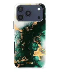 MIO MagSafe iPhone 17 Pro Max Hoesje Hard Shell Back Cover Green Marble afbeelding