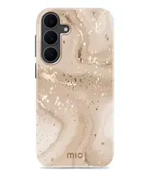 MIO MagSafe Samsung Galaxy S25 FE Hoesje Hard Shell Back Cover Gold Marble afbeelding