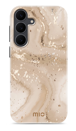 MIO MagSafe Samsung Galaxy S25 FE Hoesje Hard Shell Back Cover Gold Marble