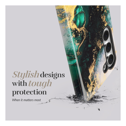 MIO MagSafe Samsung Galaxy S25 FE Hoesje Hard Shell Back Cover Green Marble afbeelding 4