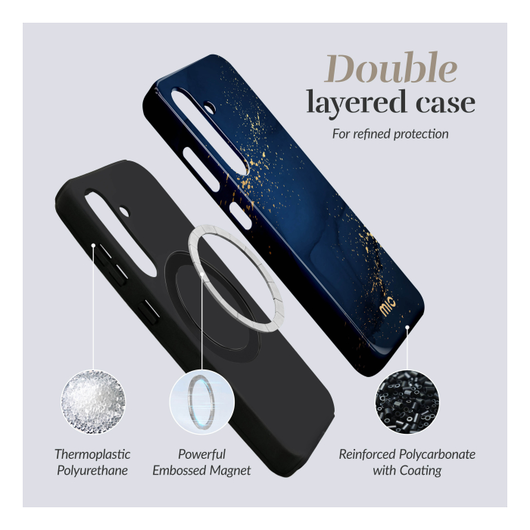 MIO MagSafe Samsung Galaxy S25 FE Hoesje Hard Shell Back Cover Midnight Sparkle afbeelding 5