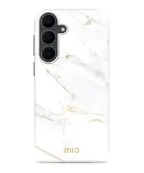 MIO MagSafe Samsung Galaxy S25 FE Hoesje Hard Shell Back Cover White Marble afbeelding