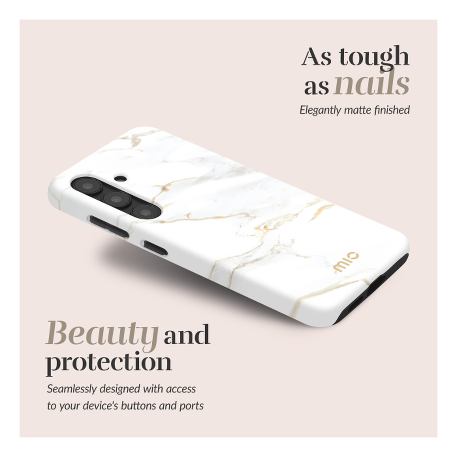 MIO MagSafe Samsung Galaxy S25 FE Hoesje Hard Shell Back Cover White Marble afbeelding 2
