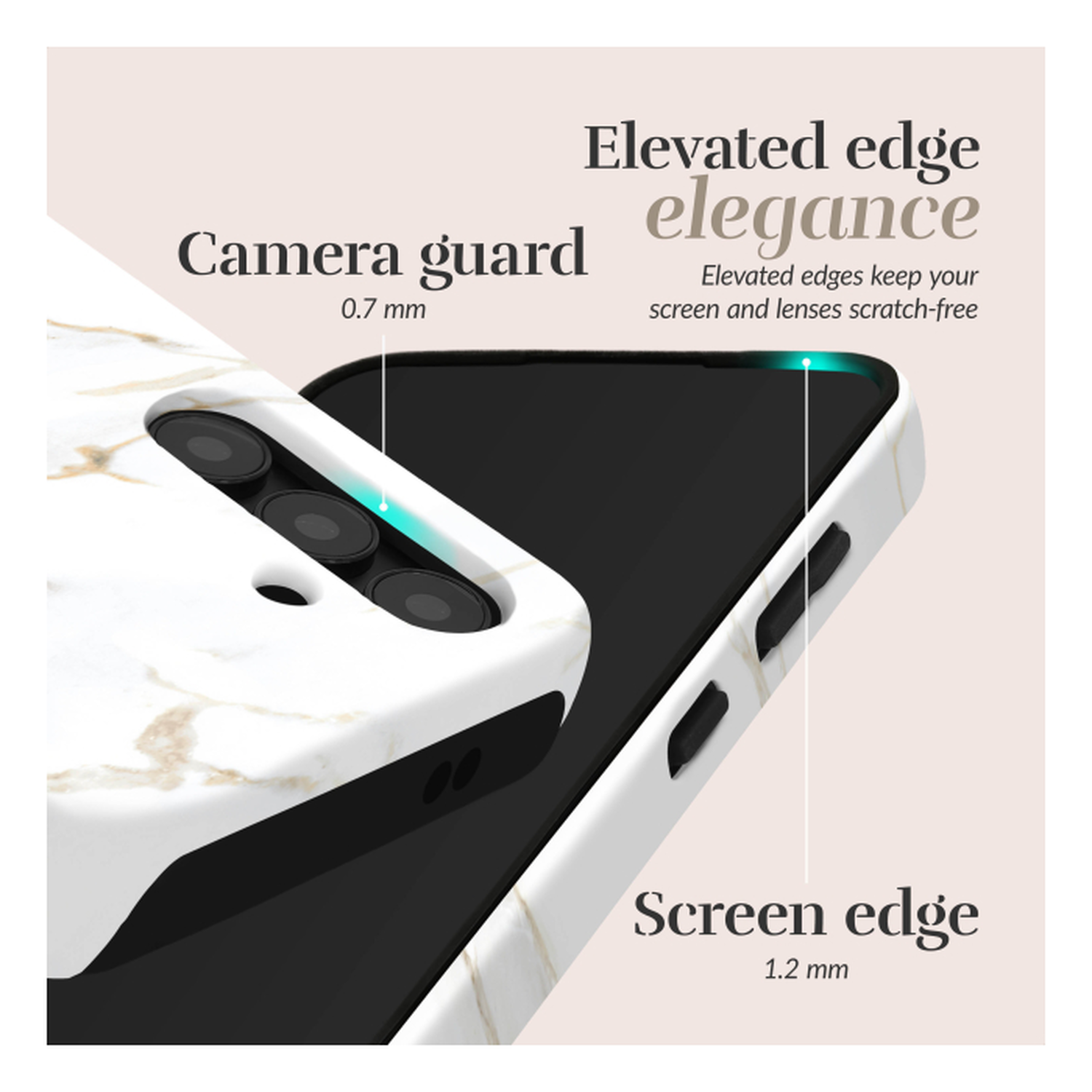 MIO MagSafe Samsung Galaxy S25 FE Hoesje Hard Shell Back Cover White Marble afbeelding 5