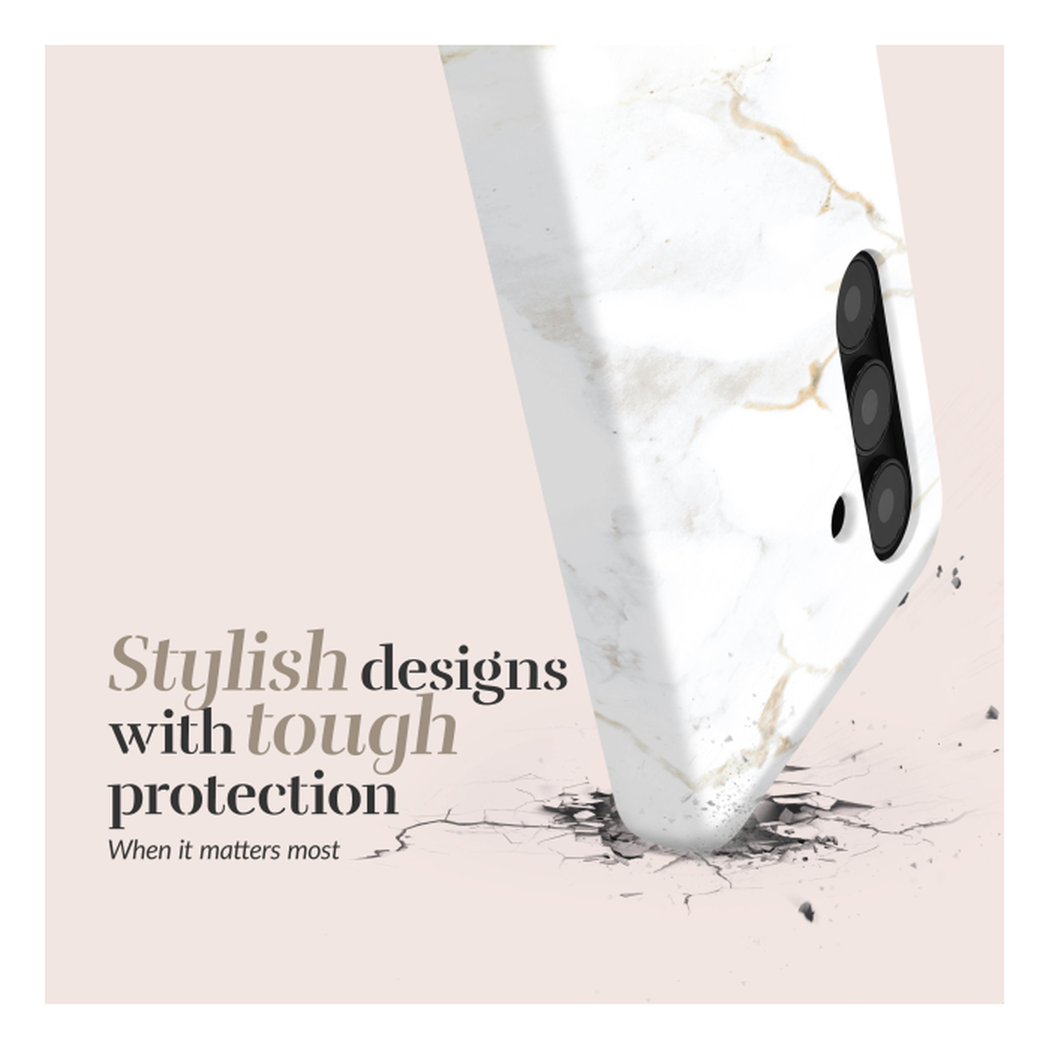 MIO MagSafe Samsung Galaxy A17 Hoesje Hard Shell Back Cover White Marble afbeelding 4