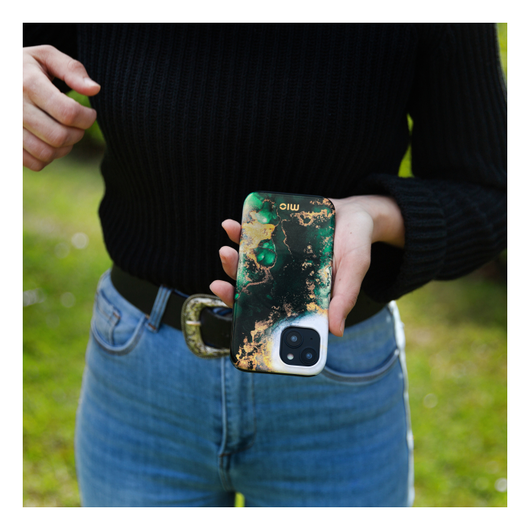 MIO MagSafe Samsung Galaxy A17 Hoesje Hard Shell Back Cover Green Marble afbeelding 8